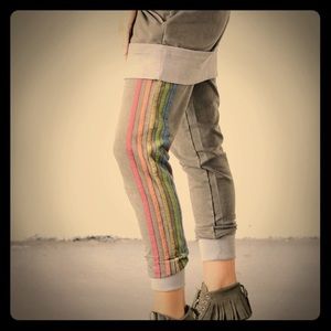 EUC Niyama Sol Rainbow Striped Joggers sz S